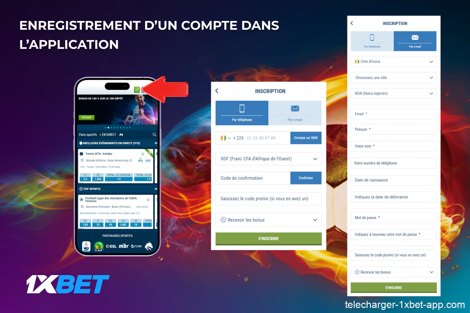 Enregistrement rapide à 1xBet permet aux utilisateurs de Côte d'Ivoire d'accéder à toutes les caractéristiques et fonctions de l'application