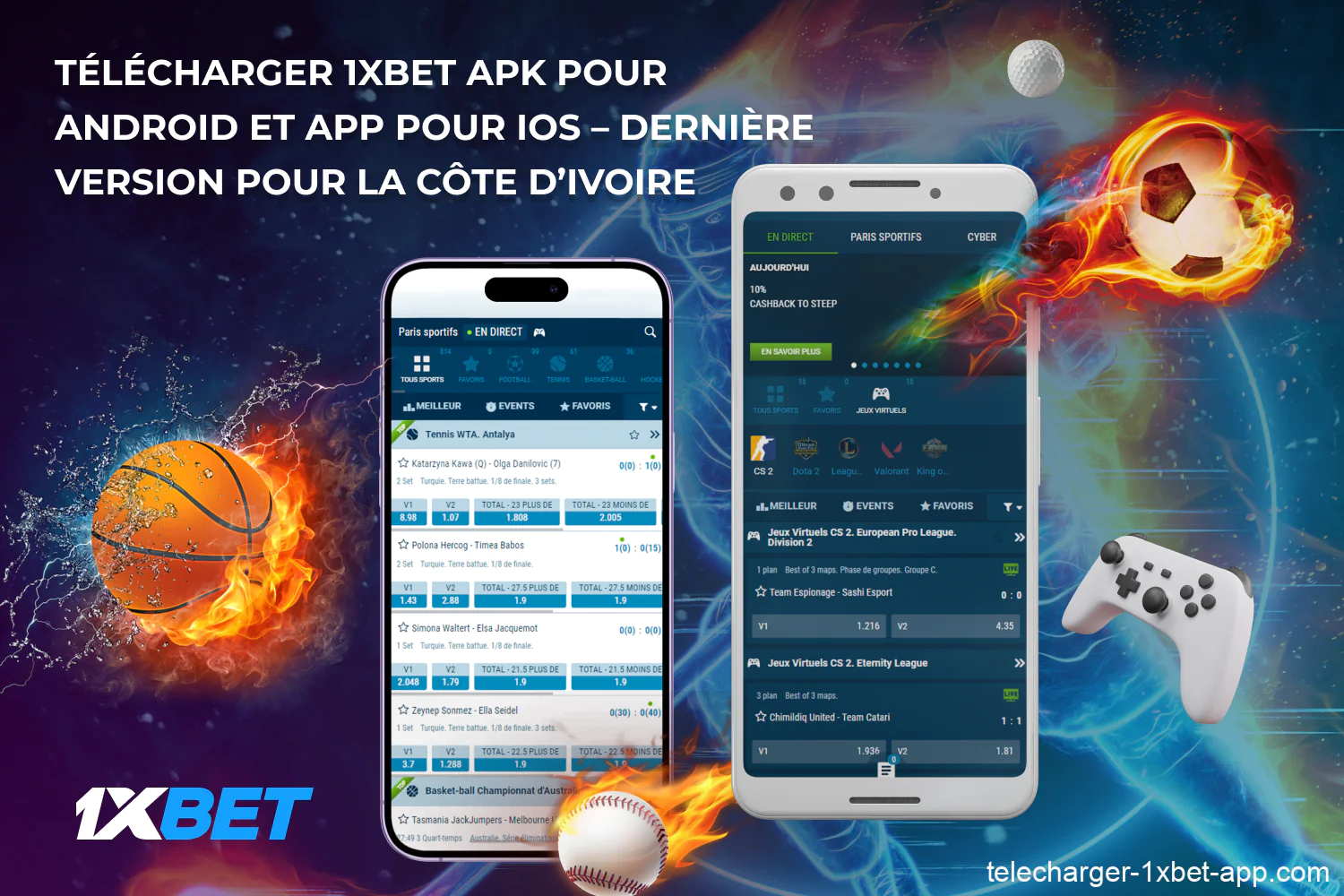 L'application 1xBet Apk pour Android et iOS permet aux utilisateurs de Côte d'Ivoire de parier sur les sports, de jouer aux machines à sous et à d'autres jeux de casino