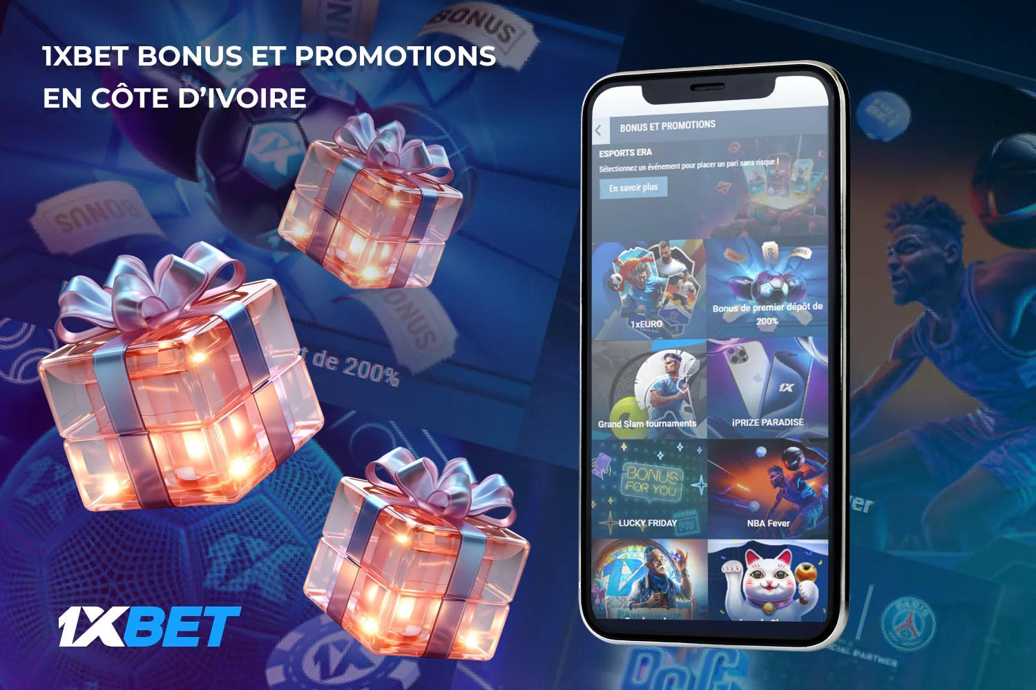 1xBet Côte d'Ivoire offre de généreux bonus à ceux qui choisissent de jouer au casino et aux paris sportifs du site